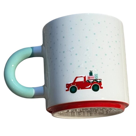 Hallmark Channel Watching Mug Red Truck & Gift Design Green Interior White Exter - Picture 3 of 4